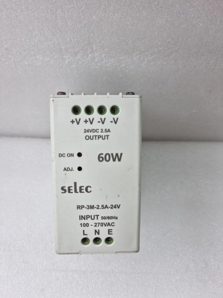 SELEC RP-3M-2.5A-24V POWER SUPPLY 60W 100-270VAC 50/60HZ OUTPUT 24VDC